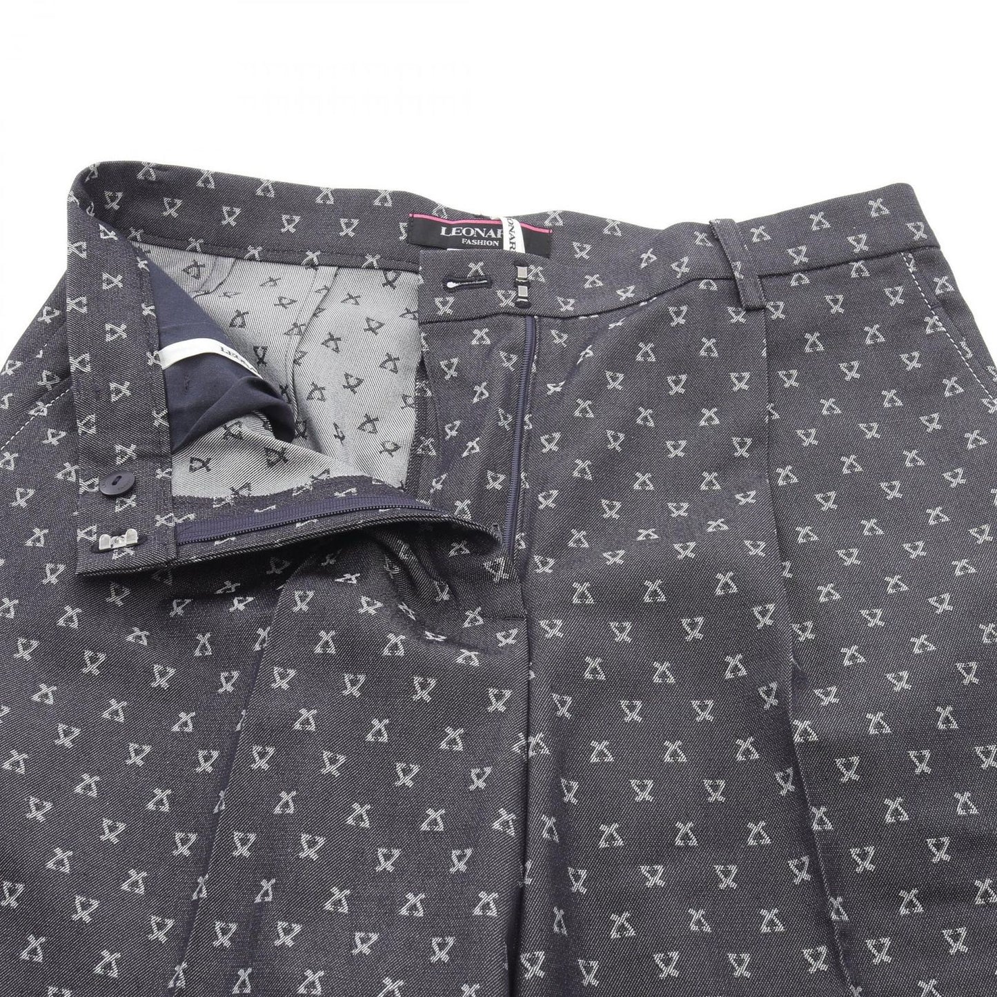 LEONARD FASHION Gray Cotton Silk Pants - Elegant Women's Wear