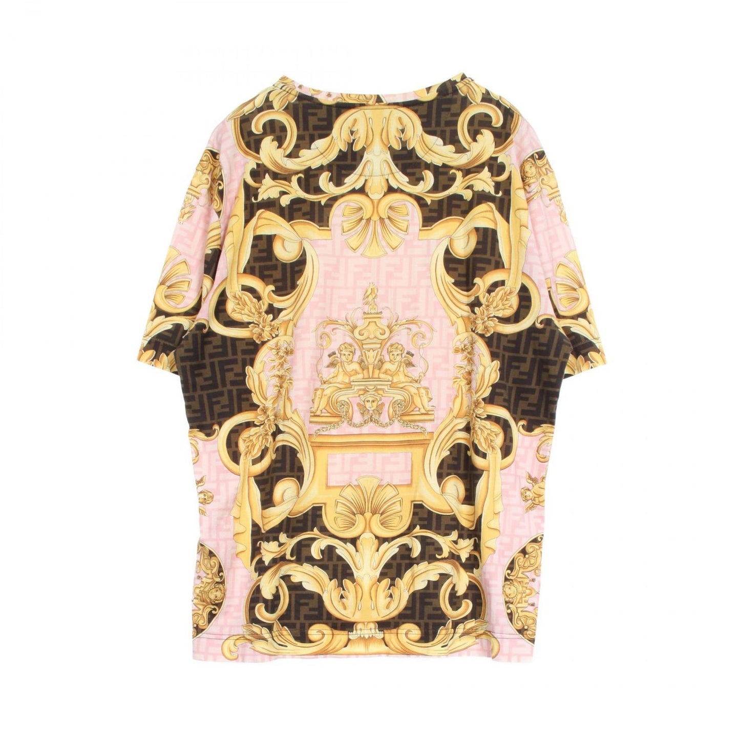 FENDI Cotton T-Shirt in Pink & Yellow - Exclusive Luxury Wear