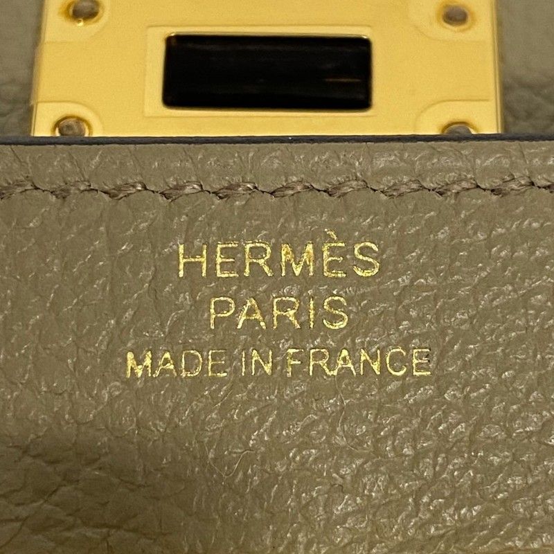 HERMES Kelly To Go W刻 Beige Marfa Gold Hardware Shoulder Bag