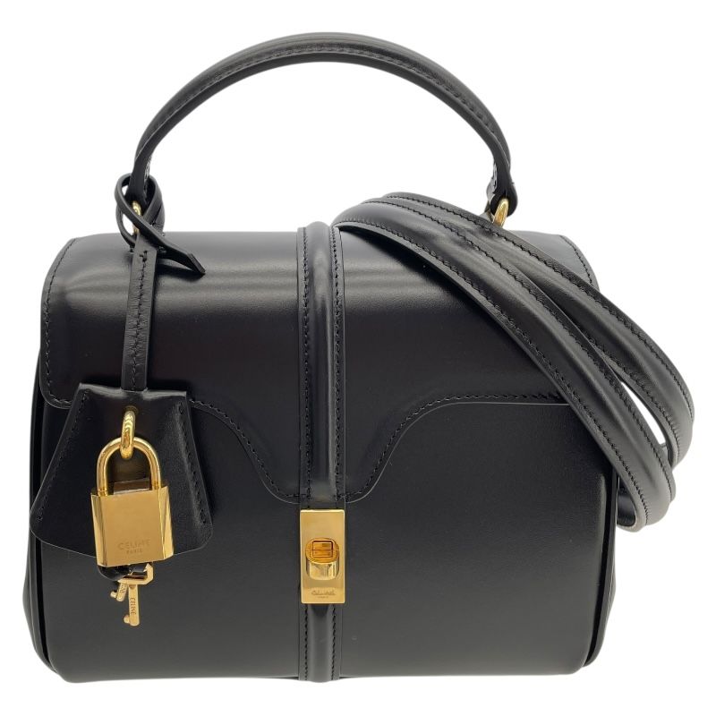 CELINE Mini Sais 197983 Black Leather Shoulder Bag - Timeless Elegance
