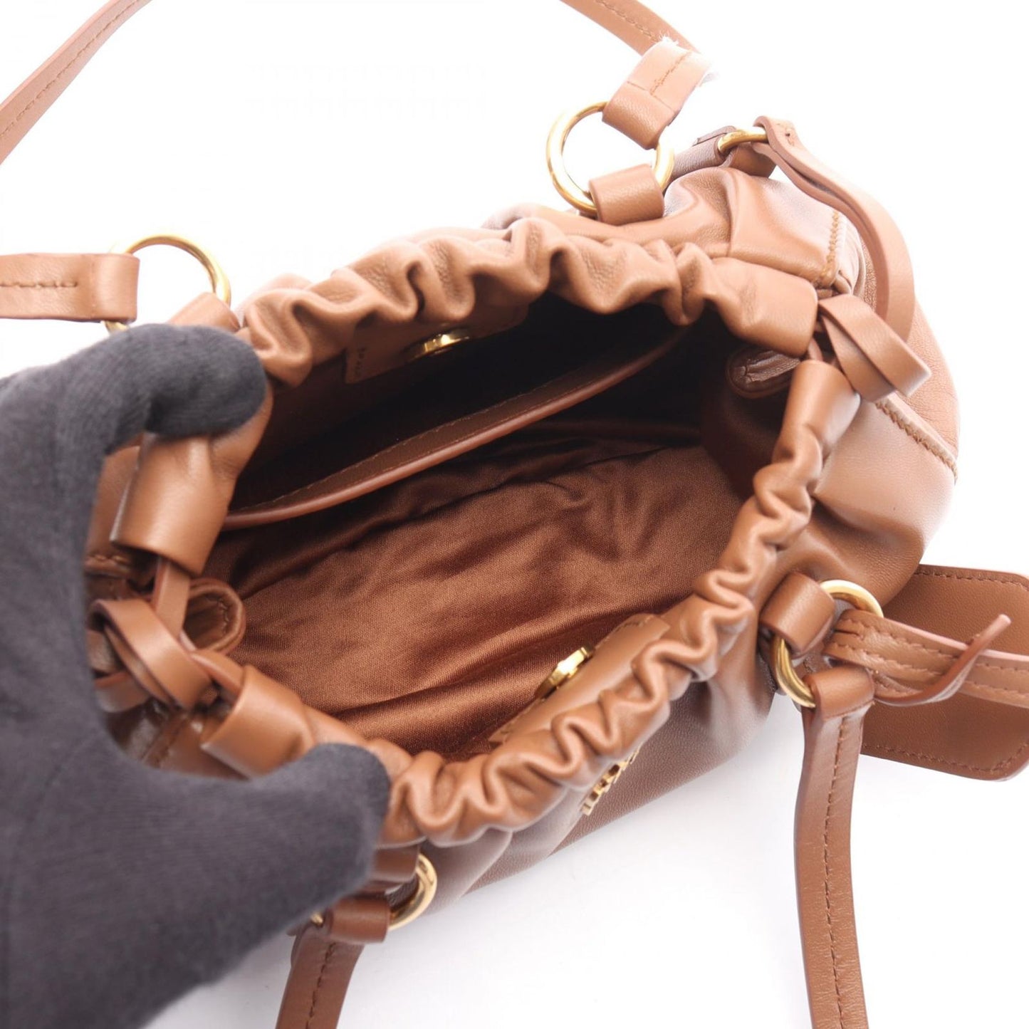 Miu Miu Nappa Joy Mini Bag - Exquisite Cognac Leather