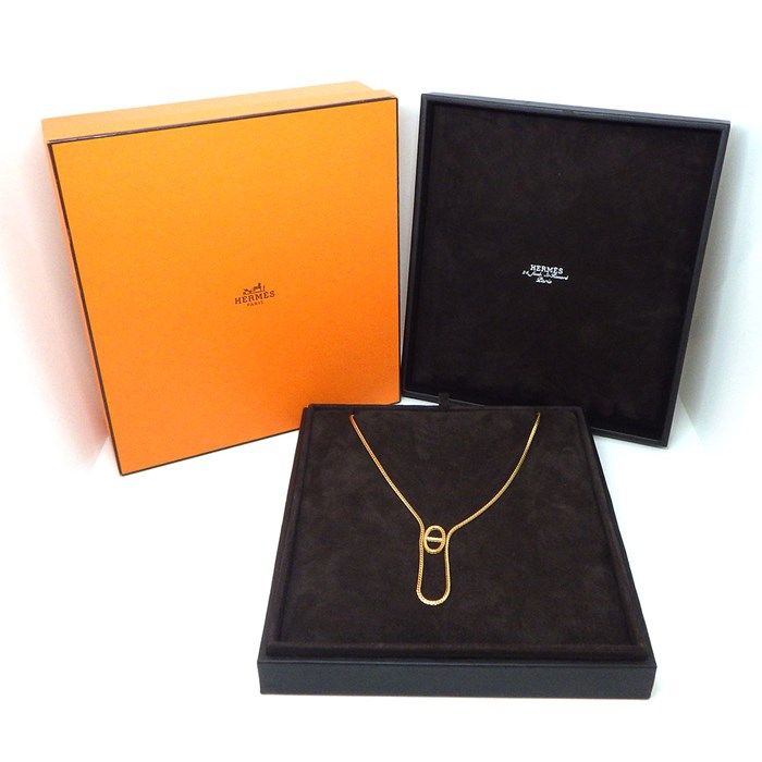 HERMES Chaine d'Ancre Danae Spike Chain Necklace in K18 Yellow Gold
