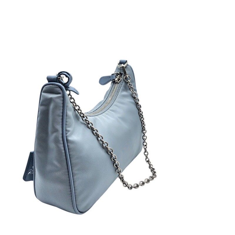 PRADA Re-Edition 2005 Light Blue Nylon Shoulder Bag