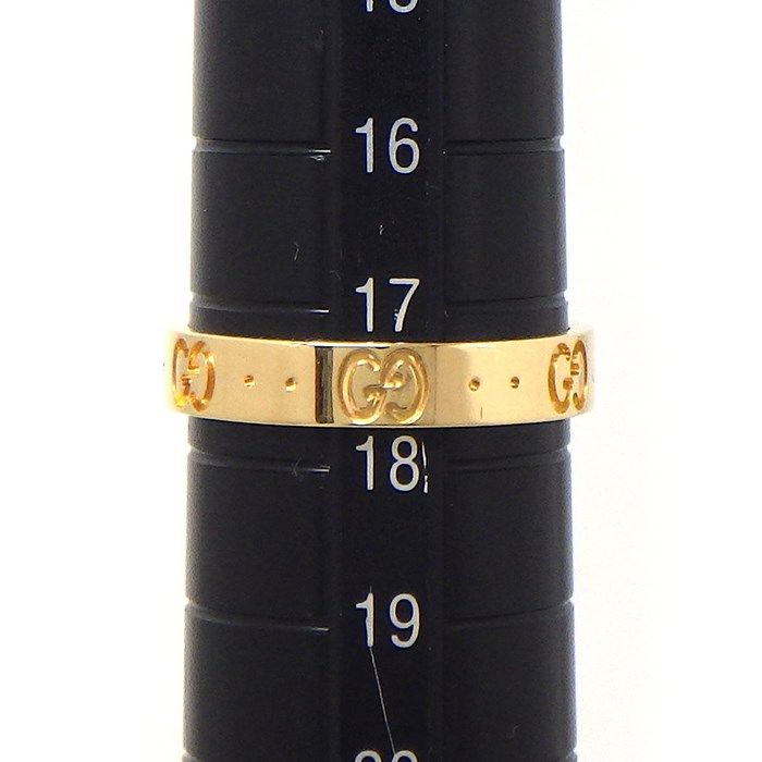 GUCCI Interlocking G Ring in K18 Yellow Gold - Size 17.5