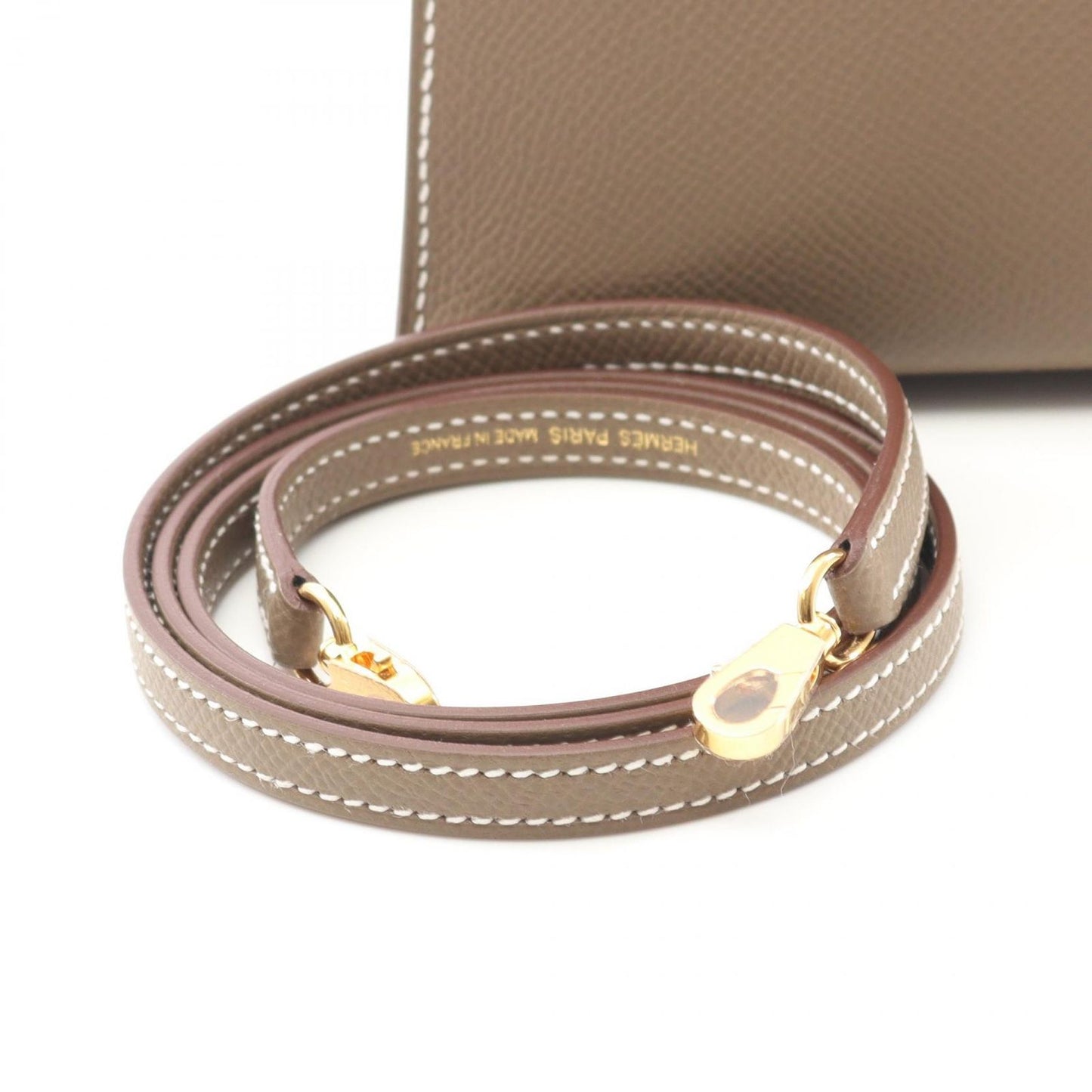 HERMES Mini Kelly 2 Handbag in Etoupe - Unused Luxury