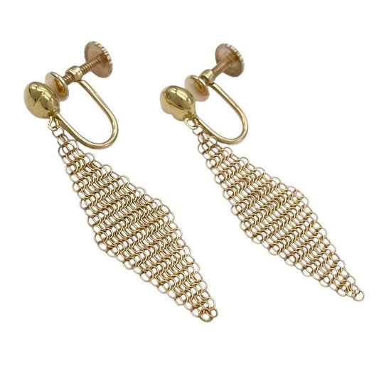 Tiffany & Co. 14K Gold Mesh Earrings - Timeless Elegance
