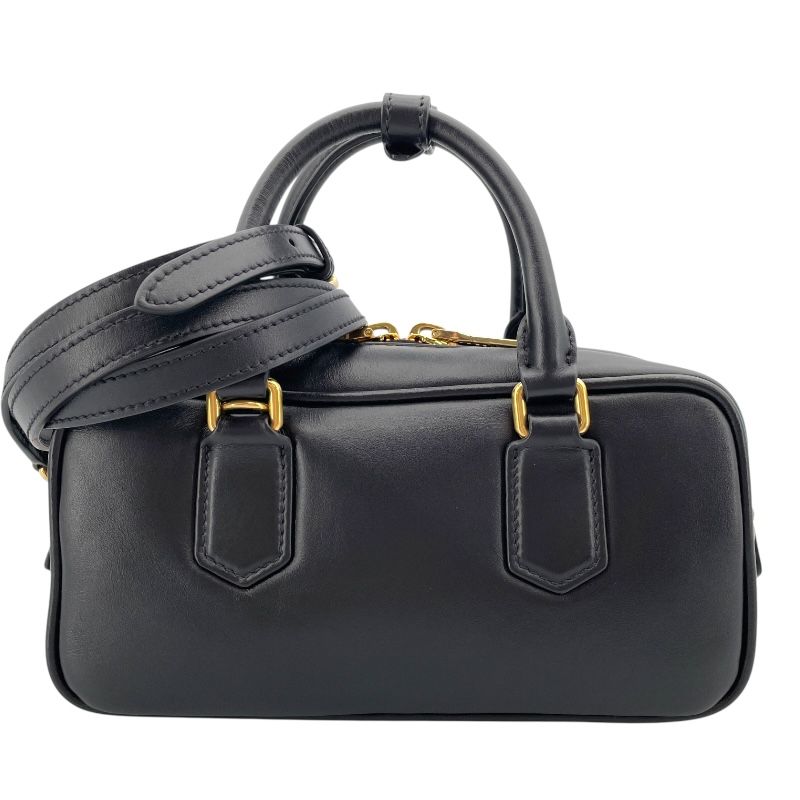 Miu Miu Arcadia Leather Mini Bag - Black - Exquisite Craftsmanship