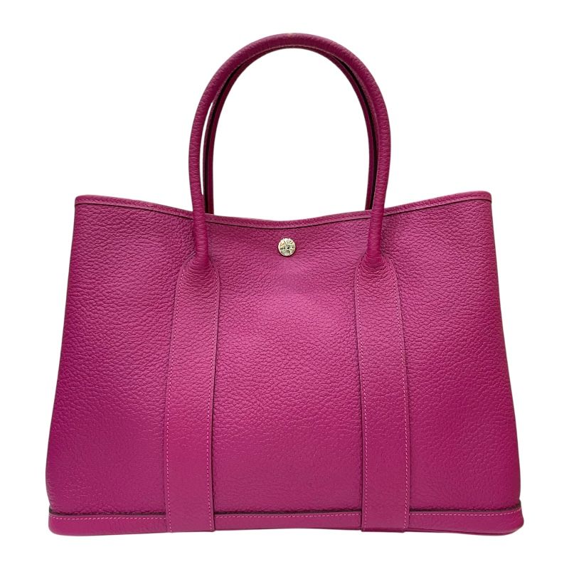 HERMES Garden Party PM Handbag in Rose Purple with Silver Hardware
