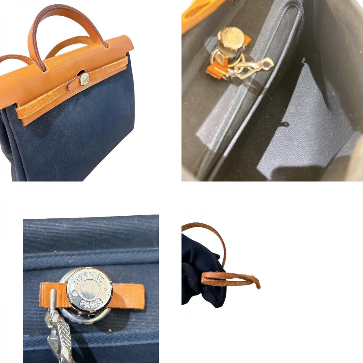 HERMES Émile Bag PM in Black & Gold with Silver Hardware