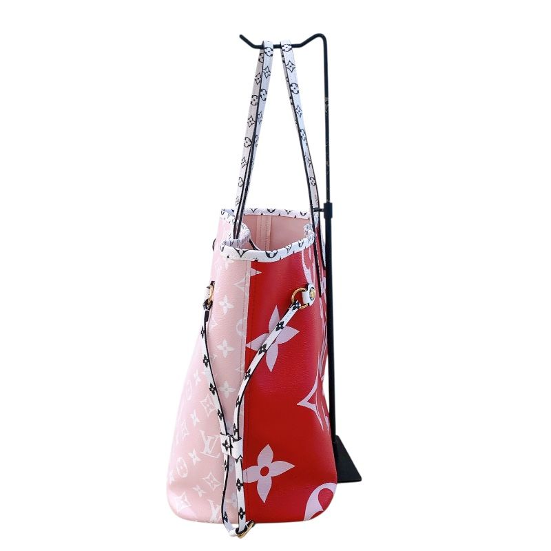 Louis Vuitton Neverfull MM M44567 Red Monogram Giant Tote Bag