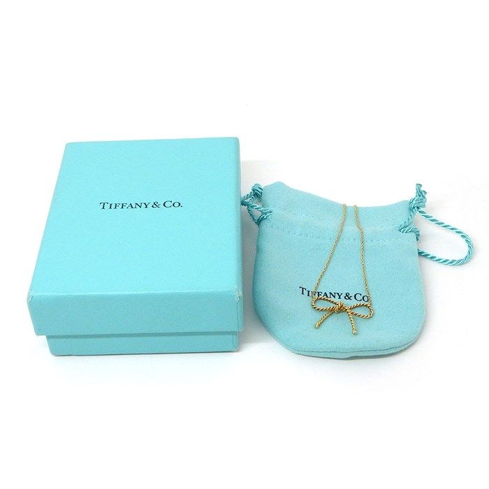 Tiffany & Co. Twist Bow Ribbon Necklace in K18 Yellow Gold