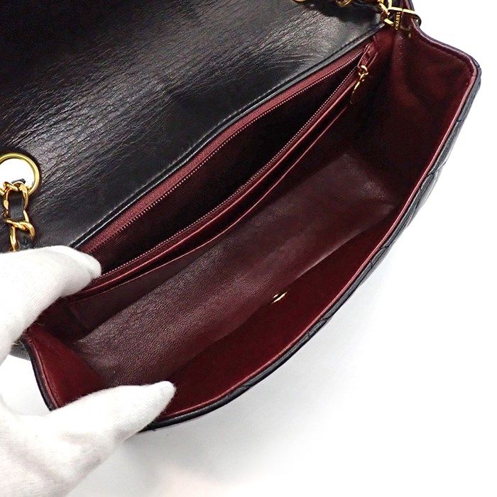 CHANEL Matelassé Diana 25 Shoulder Bag in Black Lambskin