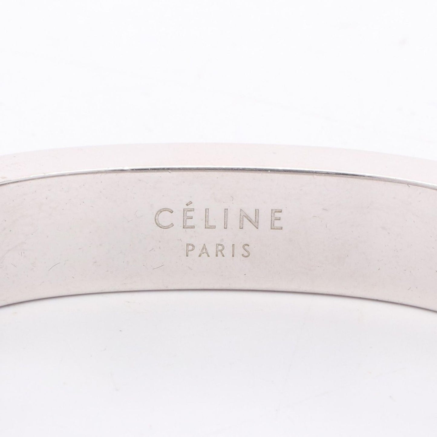 CELINE Silver Stainless Steel Bangle - Timeless Elegance