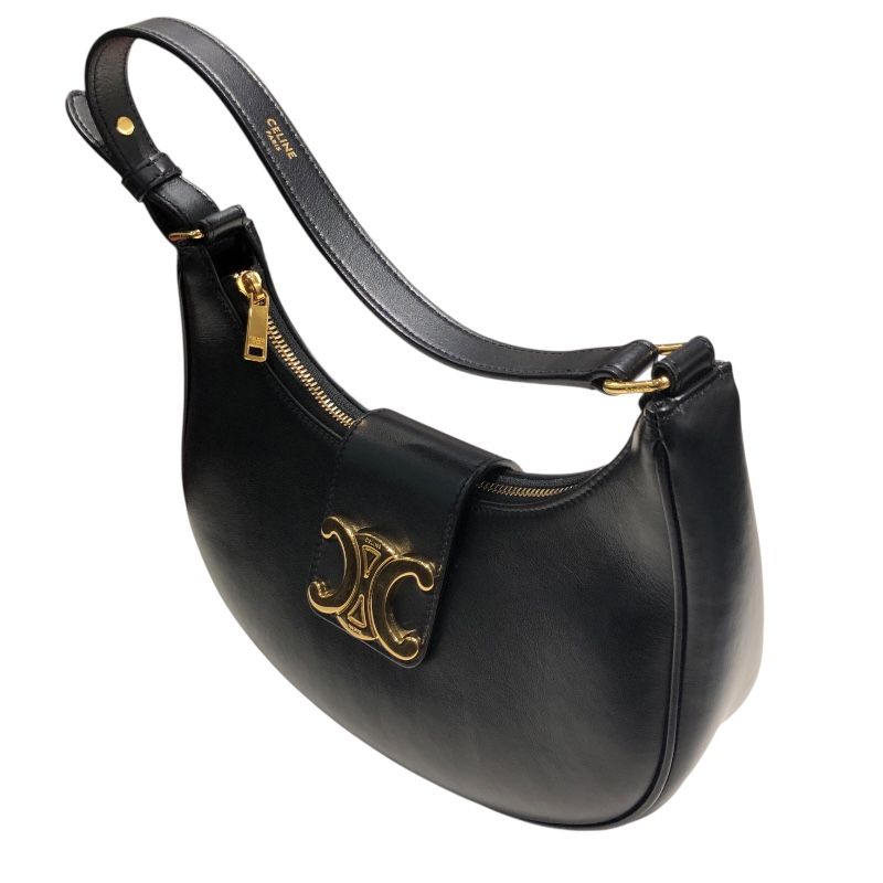 CELINE Medium Ava Black & Gold Hardware Shoulder Bag