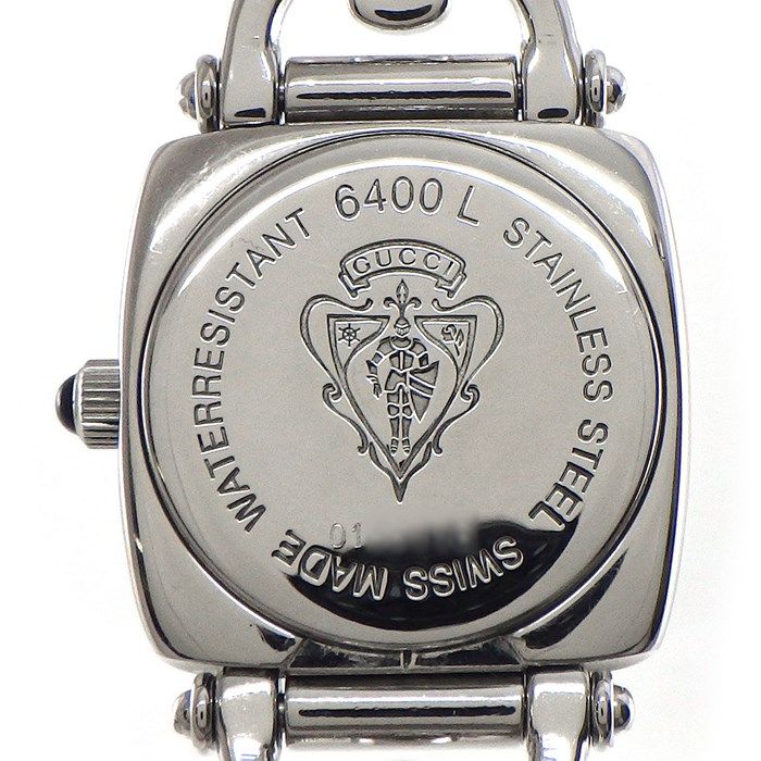 GUCCI Horsebit 6400L Black Dial Stainless Steel Quartz Watch