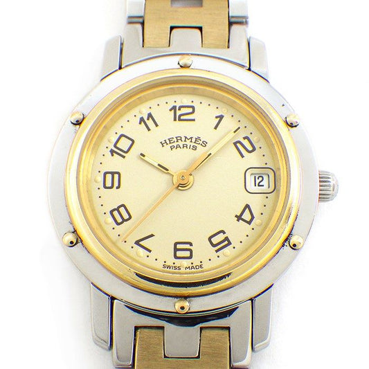 HERMES Clipper CL4.220 Quartz Watch with Ivory Dial - Exquisite Craftsmanship