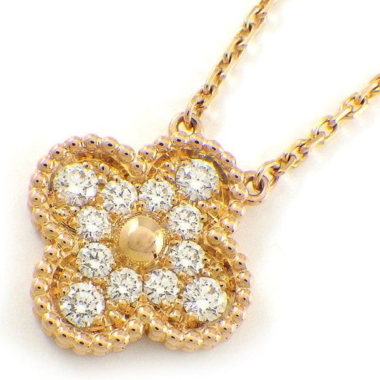 Van Cleef & Arpels Vintage Alhambra Necklace with Diamonds in K18 Pink Gold