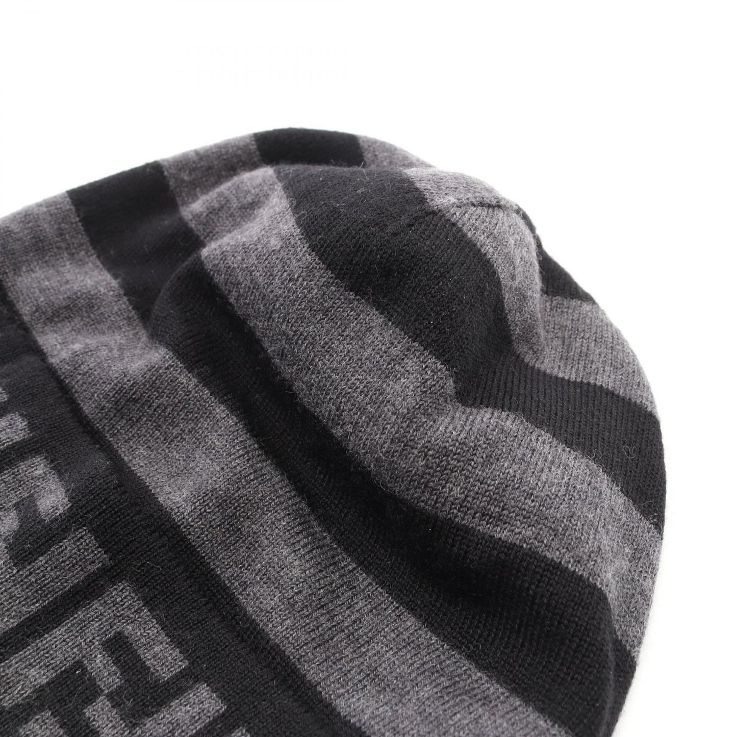 FENDI FF Logo Wool Knit Cap in Grey - Unisex Luxury Accessory