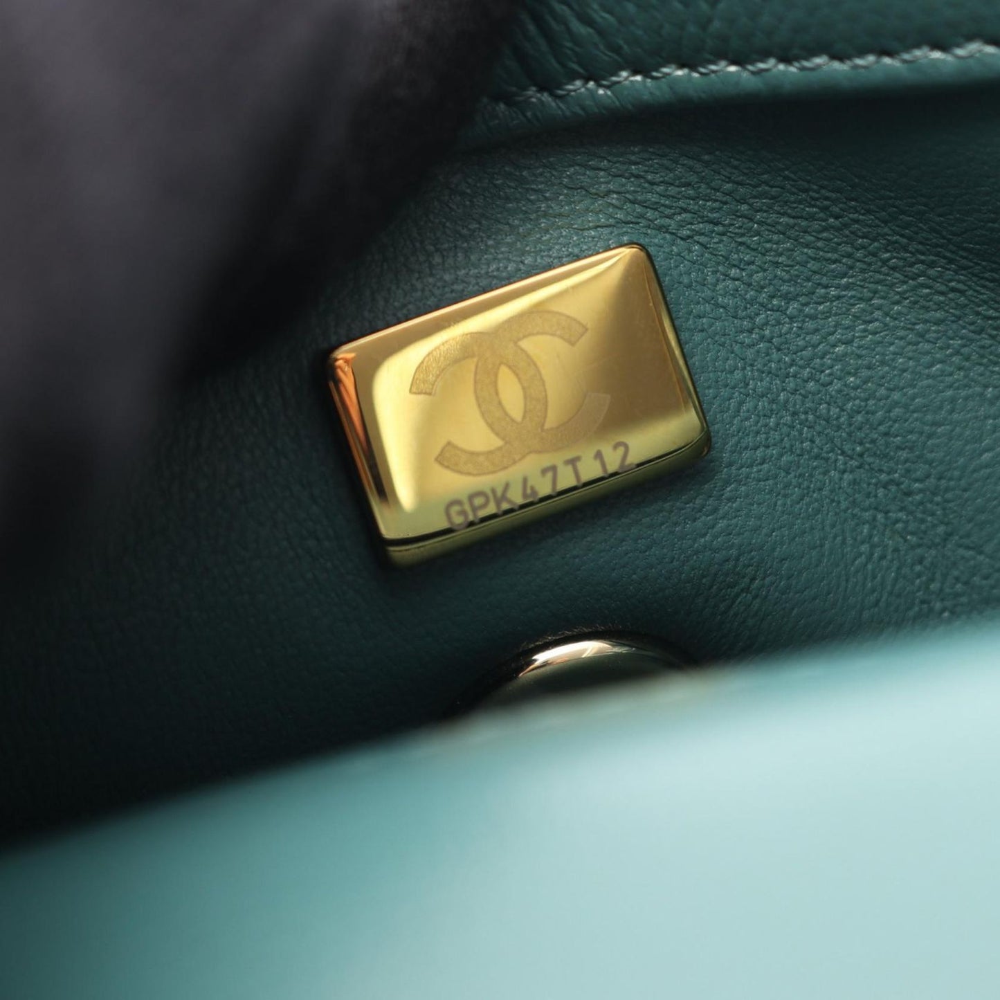 CHANEL Coco Handle XXS Top Handle Handbag in Blue Green
