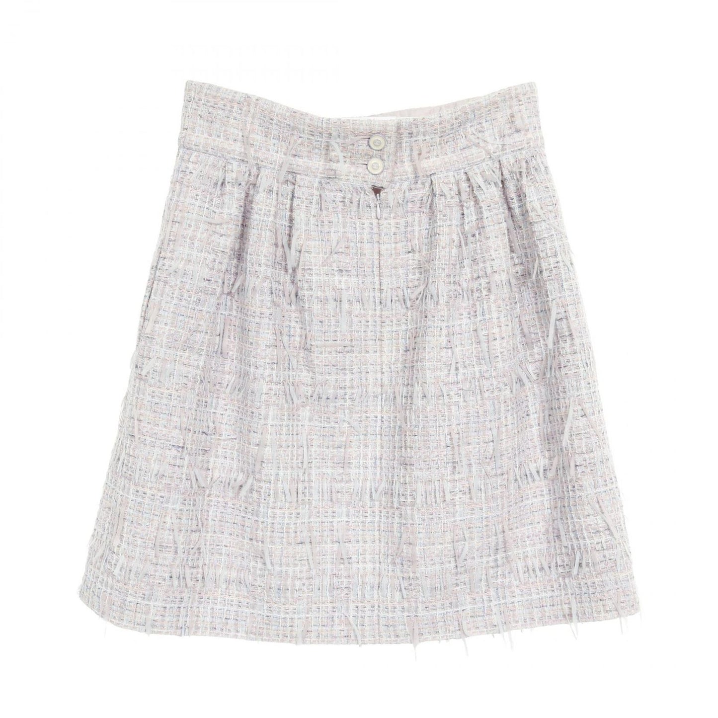 CHANEL Coco Mark Button Fabric Skirt - Elegant Purple Design