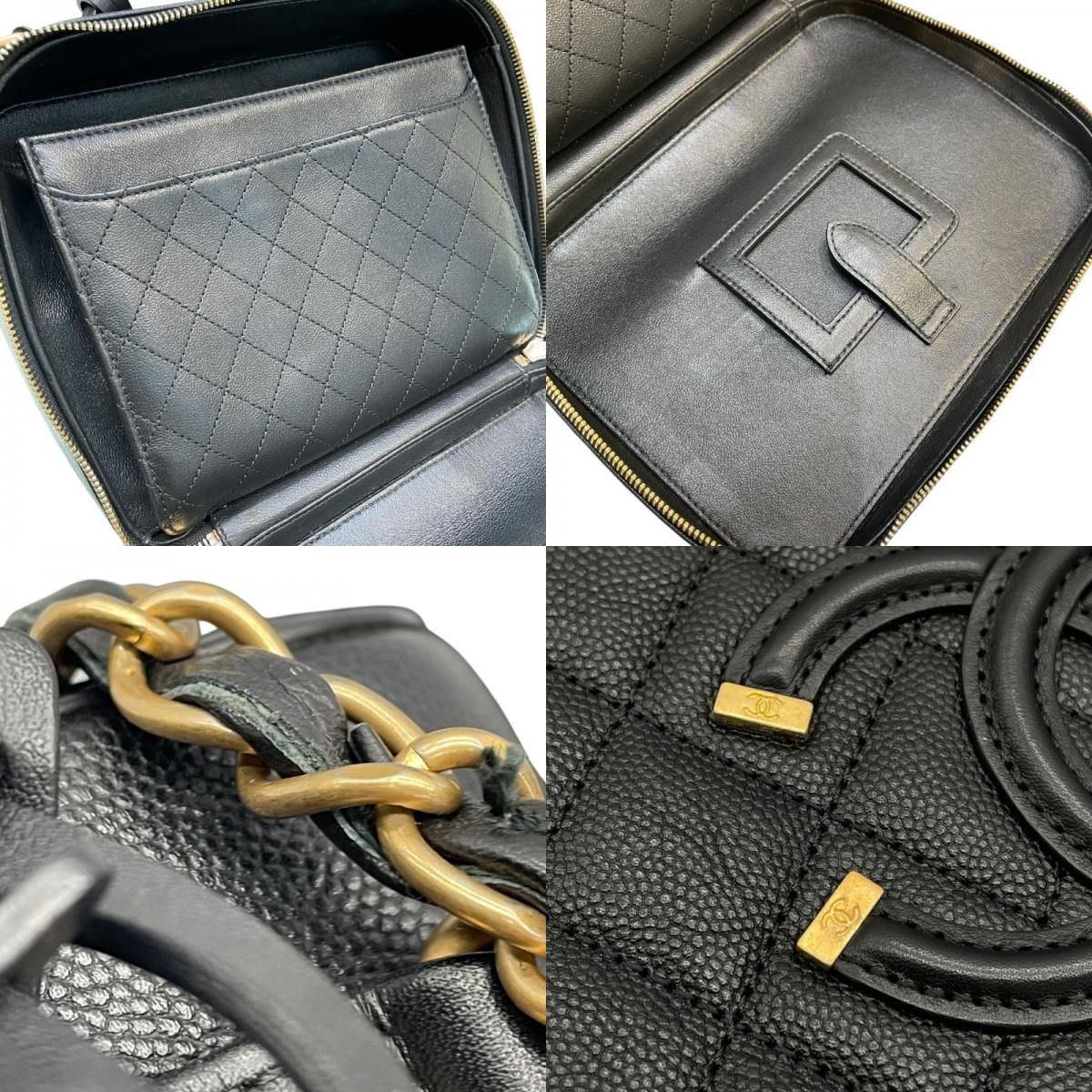 CHANEL CC Filigree Vanity Bag A93344 - Black Caviar Leather