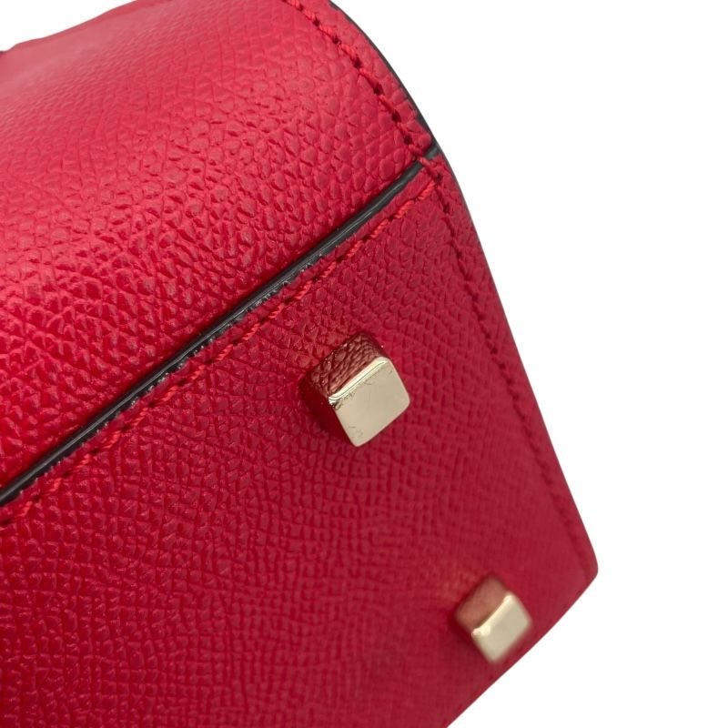 VALEXTRA Isee Mini Red Grained Calfskin Shoulder Bag