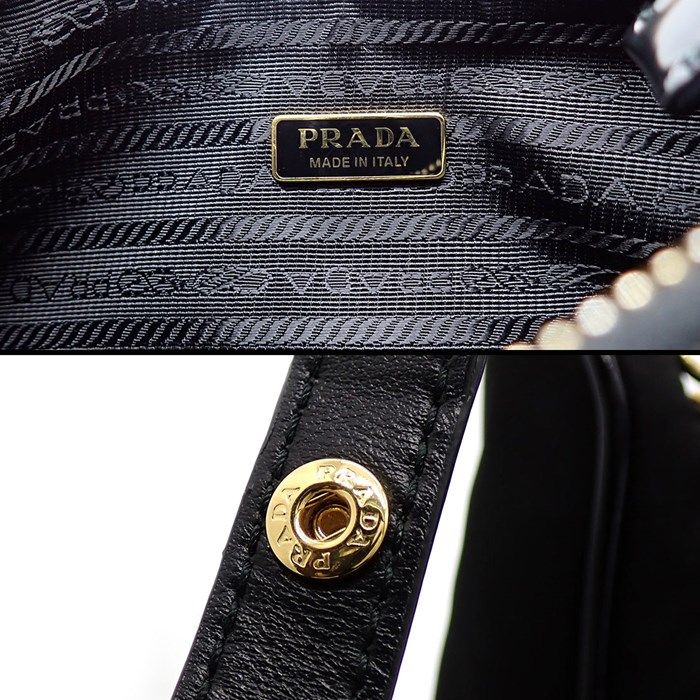 PRADA Re-Nylon Mini Shoulder Bag - Black Brushed Leather