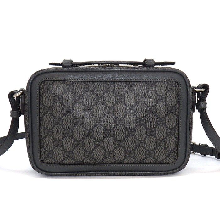 GUCCI Ophidia Small Crossbody Bag in Grey & Black GG Supreme Canvas