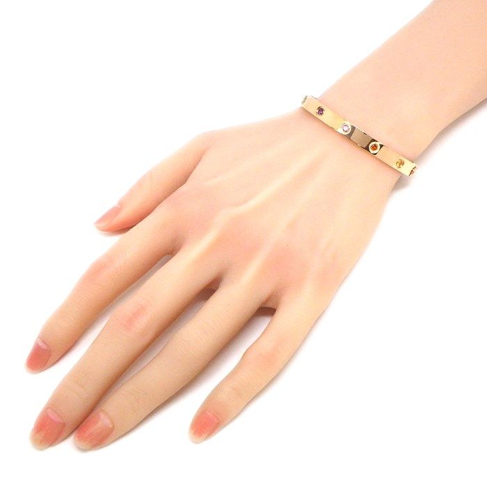Cartier Love Bracelet with Multicolored Stones in K18 Pink Gold