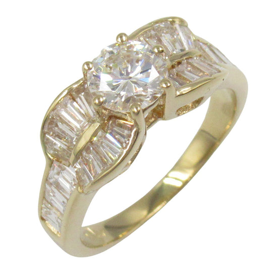 Exquisite K18 Yellow Gold Diamond Ring - Size 7.5