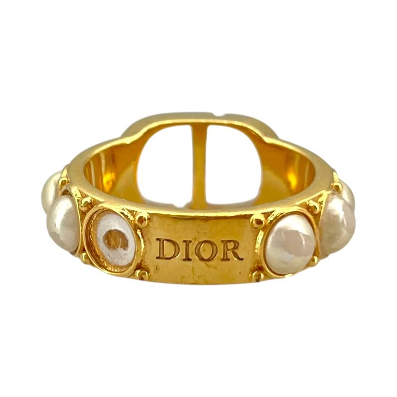 Christian Dior 30 Montaigne Ring in Gold Brass with Pearl Accents