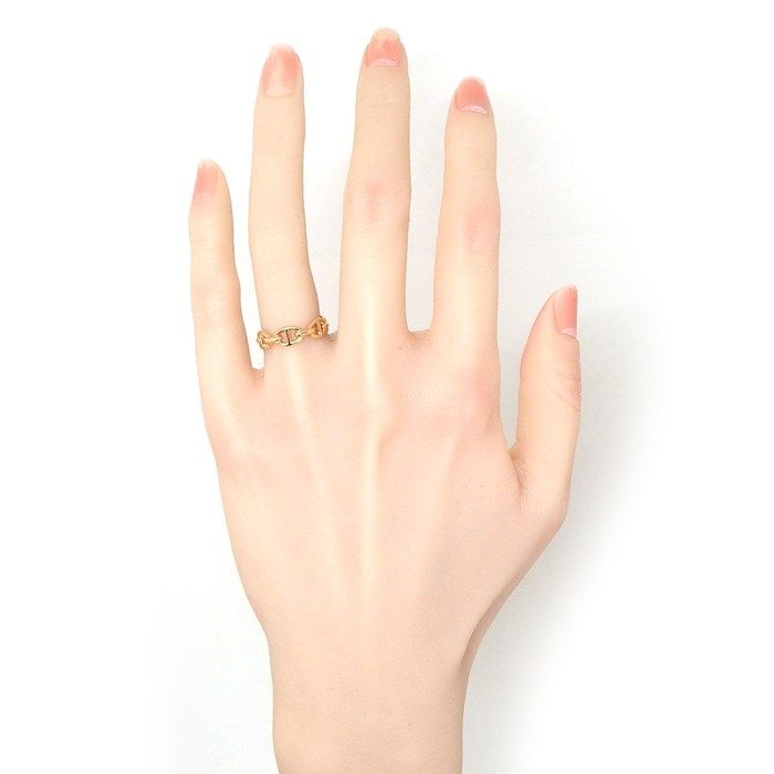 HERMES Chaine d'Ancre Ring in K18 Pink Gold - Size 11