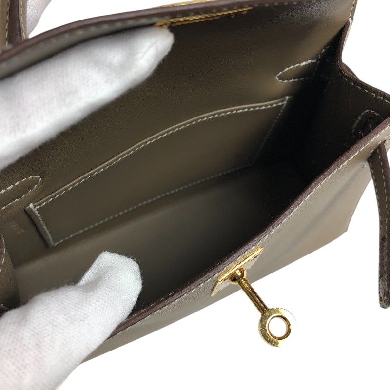 HERMES Mini Kelly 2 in Etoupe with Gold Hardware - Iconic Elegance