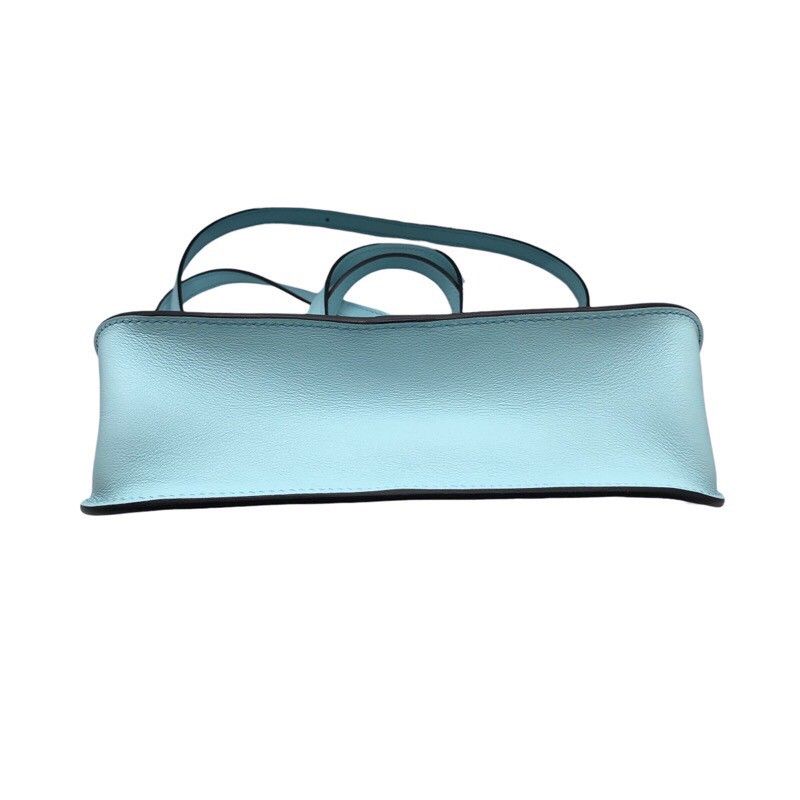 HERMES Arzan Mini Shoulder Bag in Blue Zephyr with Silver Hardware