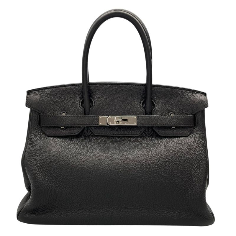 HERMES Birkin 30 Black Togo Leather Handbag with Silver Hardware