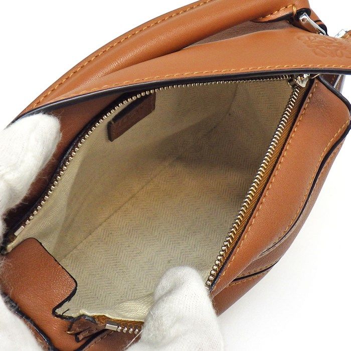 LOEWE Mini Puzzle Edge Bag in Tan Classic Calfskin