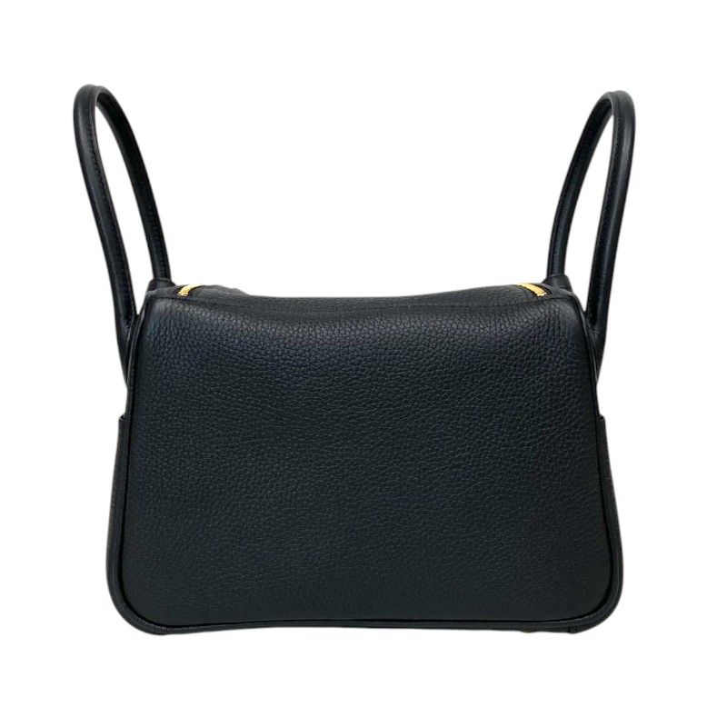 HERMES Lindy 26 Black Togo Leather Handbag with Gold Hardware