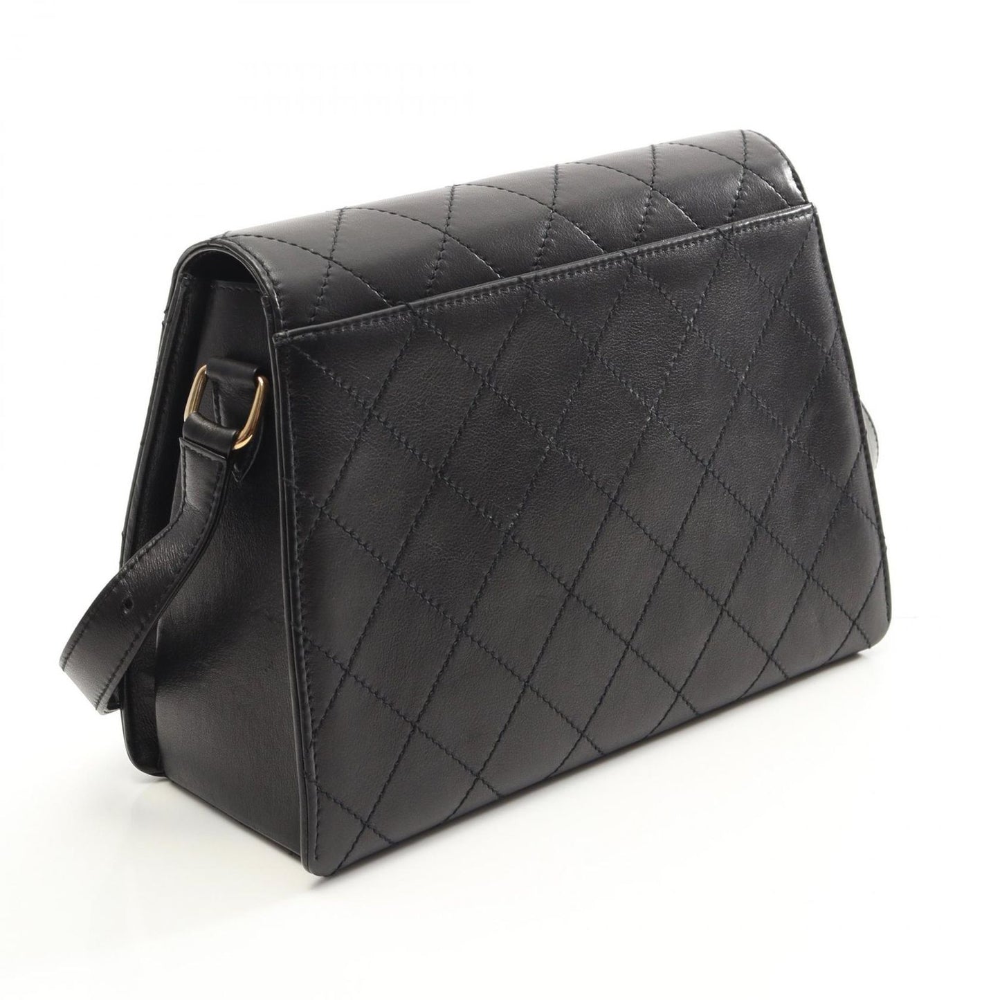 CHANEL 2.55 Matelassé Black Lambskin Shoulder Bag