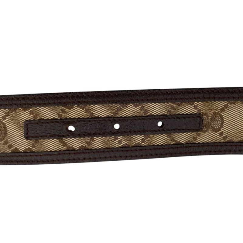 GUCCI Interlocking G Belt - Brown GG Canvas - Unisex - 80cm