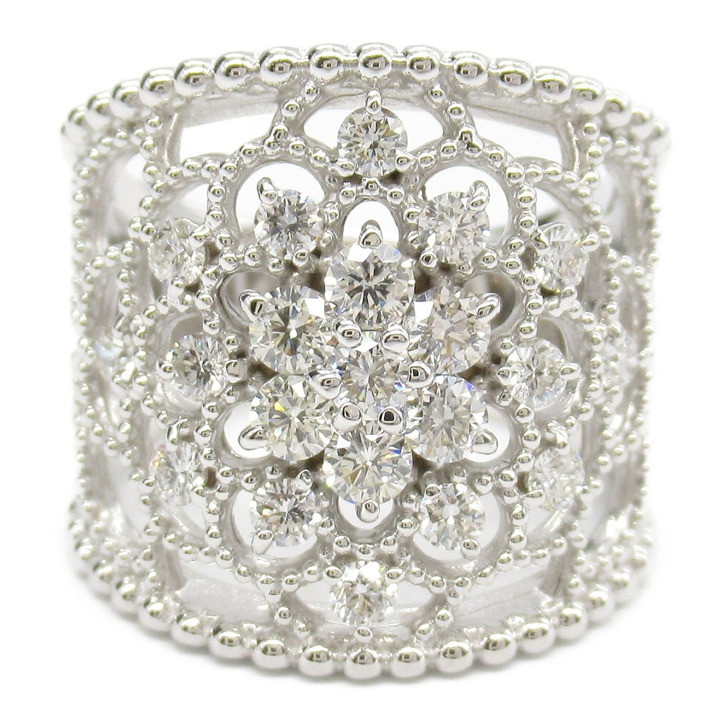 Exquisite K18WG Diamond Ring - Timeless Elegance