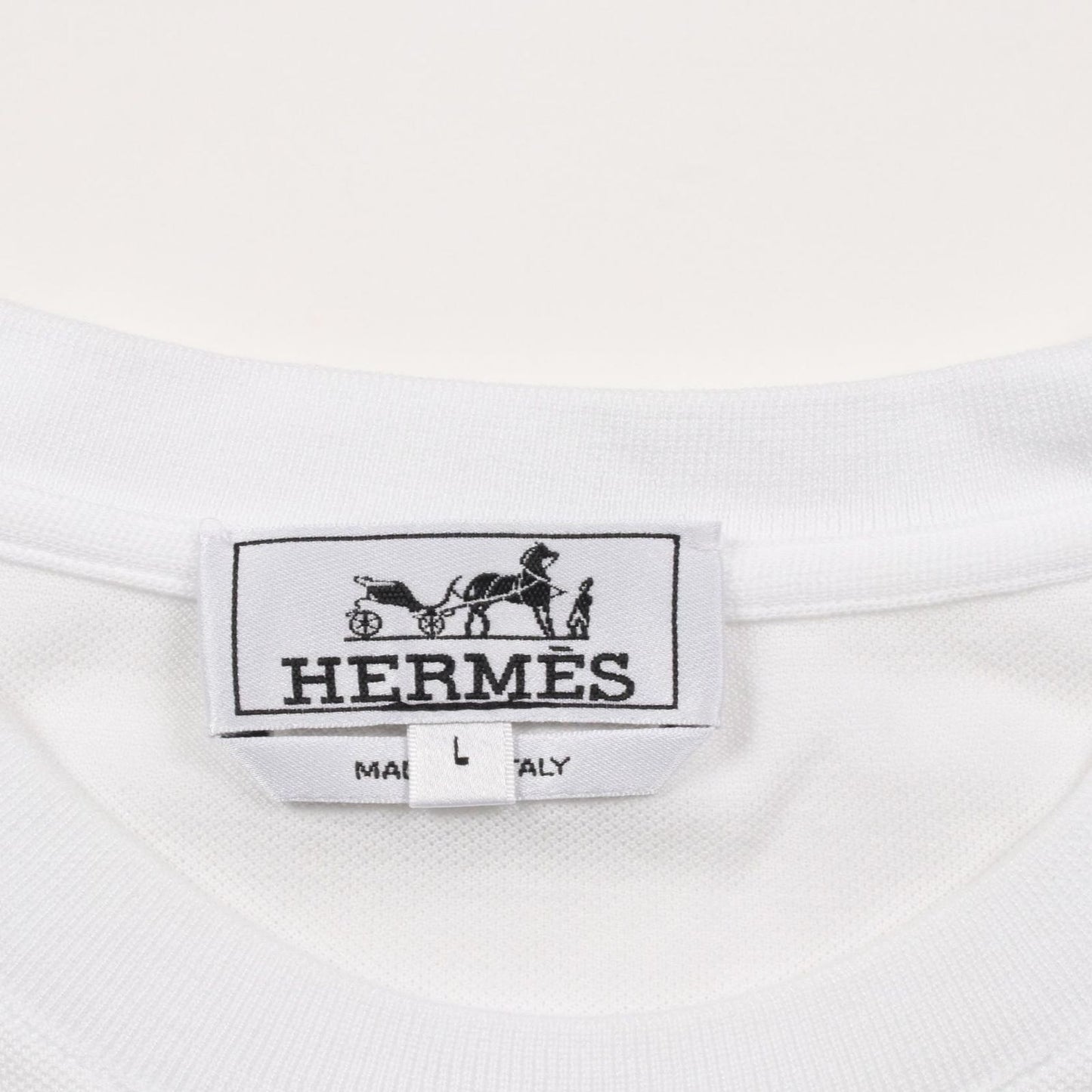 HERMES Embroidered Cotton T-Shirt - Timeless Elegance in White