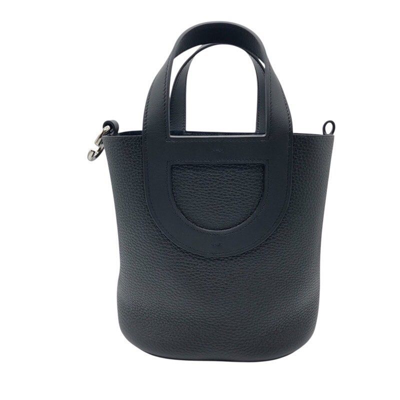 HERMES In The Loop Black & Silver Hardware Handbag - Timeless Elegance