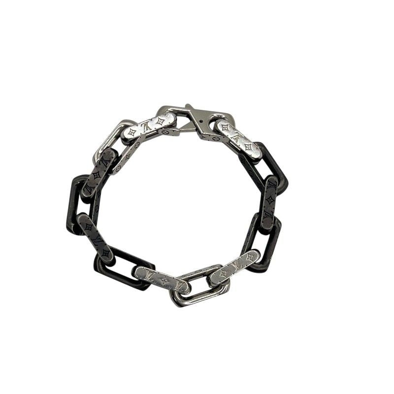 Louis Vuitton Monogram Chain Bracelet in Silver & Black