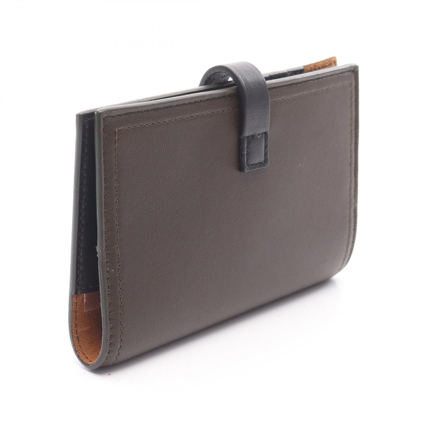 Bottega Veneta Khaki & Black Leather Passport Case - Exquisite Craftsmanship