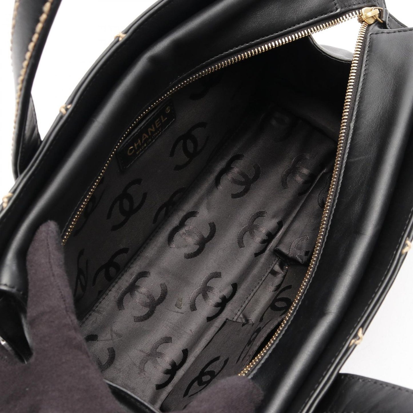 CHANEL Wild Stitch Tote Bag in Black Leather - Timeless Elegance