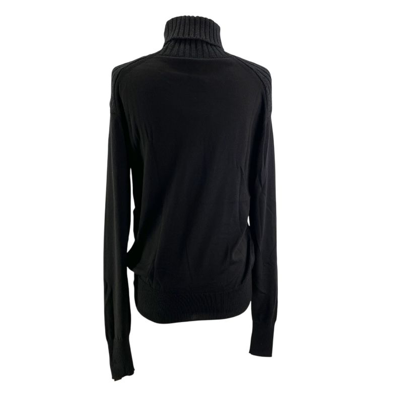 Louis Vuitton Ribbed Accent Turtleneck Sweater - Black Wool XS