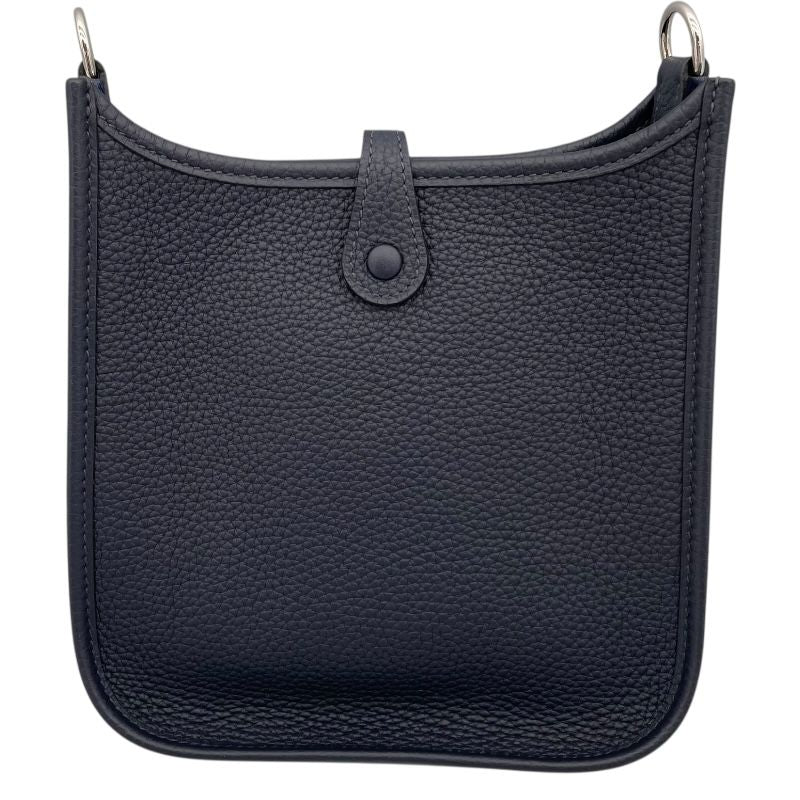 HERMES Evelyne TPM Blue Indigo Shoulder Bag with Silver Hardware