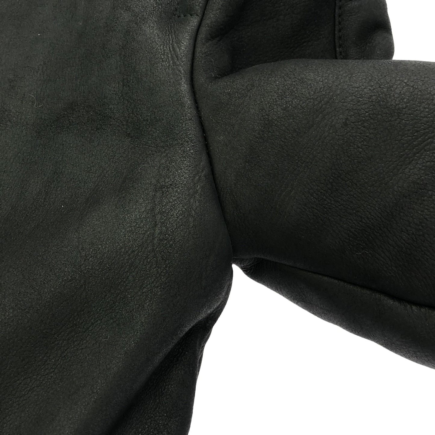 JIL SANDER NAVY Black Leather Shearling Coat - Size 34