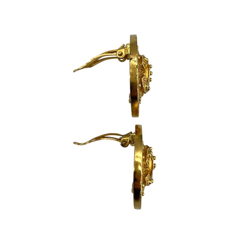 CHANEL Coco Mark Round Earrings in Gold Metal - Timeless Elegance