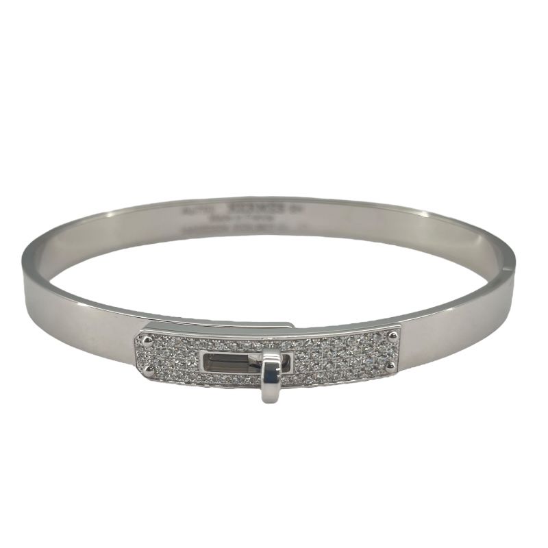 HERMES Kelly Bracelet in K18 White Gold - Exquisite Luxury